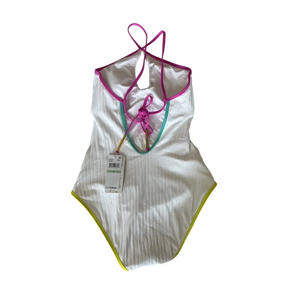 Trina Turk Maori Colorblock Binding One-Piece Swimsuit Women's Size 8